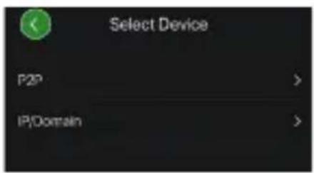 Select Device P2P > IP/Domain >