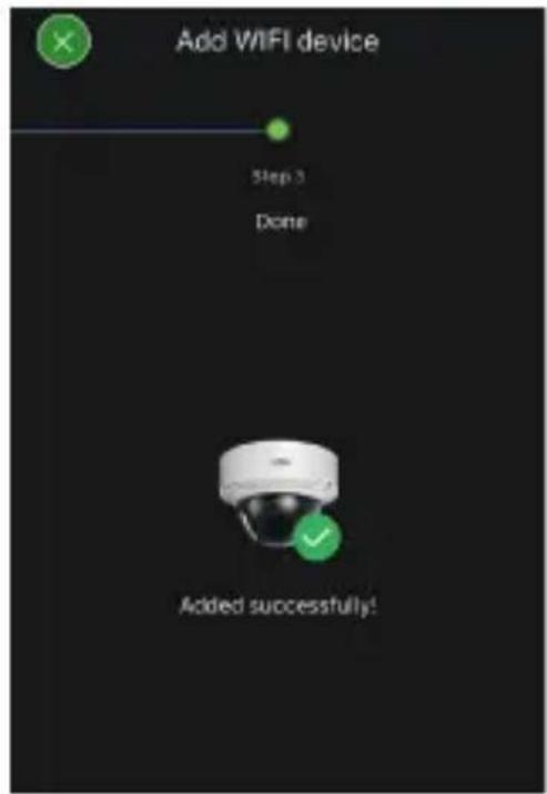 Add WIFI device Step 3 Done Added successfully!