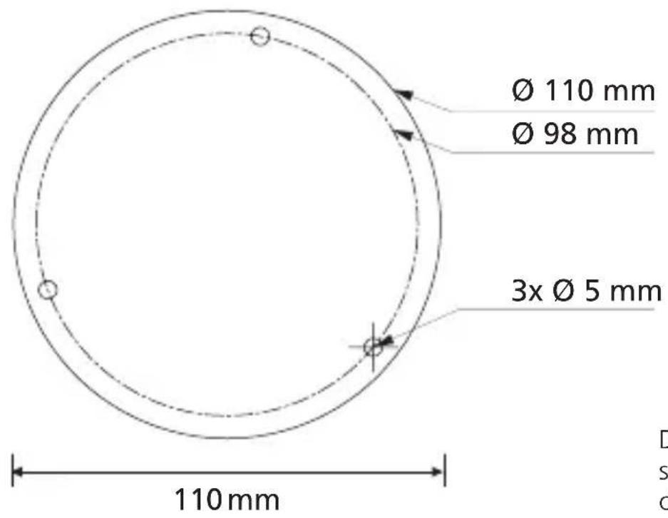 Ø 110 mm Ø 98 mm 3x Ø 5 mm 110 mm