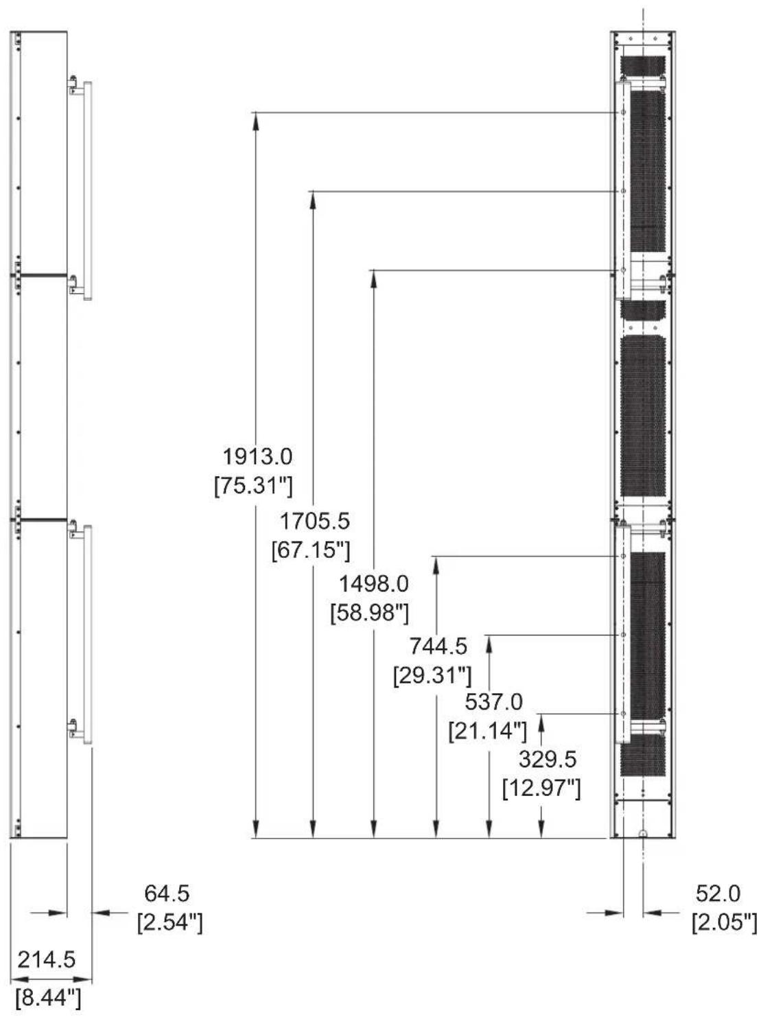 TANNOY QFlex 16-WP - WALL BRACKET MOUNTING CENTRES - QFLEX 40 - 1