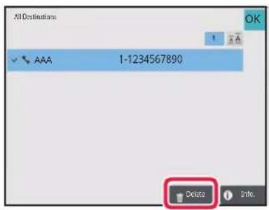 All Destinations AAA 1-1234567890 Delete Info.