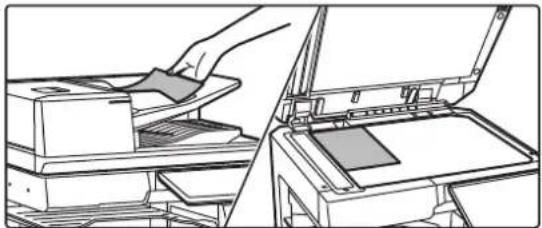 Line drawing showing a hand inserting a card into a printer (no text or symbols present)