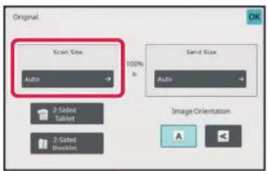 Original Scan Size Auto 100% Send Size Auto 2-Sided Tablet 2-Sided Breaklist Image Orientation