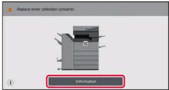Replace toner collection container. Information