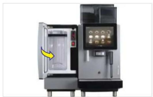 Industrial machine with digital display and control panel, showing internal components, no visible text or symbols.