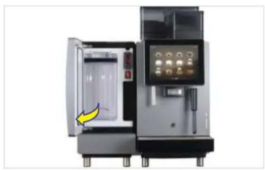 Industrial machine with open door and control panel, no visible text or symbols.