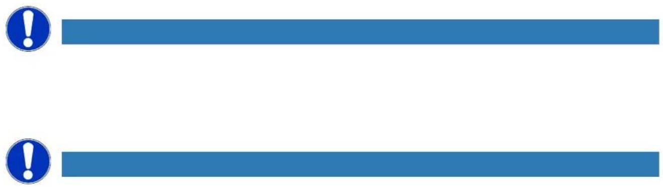 Two blue horizontal bars with exclamation marks at the top (no text or symbols on the bars themselves).