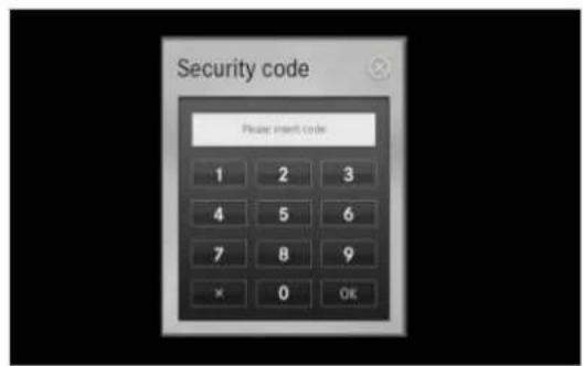 Security code Please insert code 1 2 3 4 5 6 7 8 9 × 0 OK