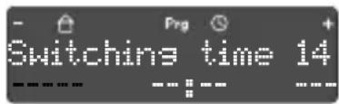 - Prg + Switching time 14 - - : - - - - -