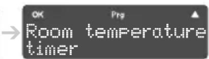 OK Prg → Room temperature timer