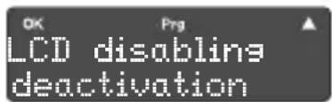 OK Prg LCD disabling deactivation