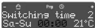 Switching time 2 Sa-Su 00:00 21°C