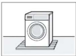 Illustration of a washing machine on a platform, no text or symbols.