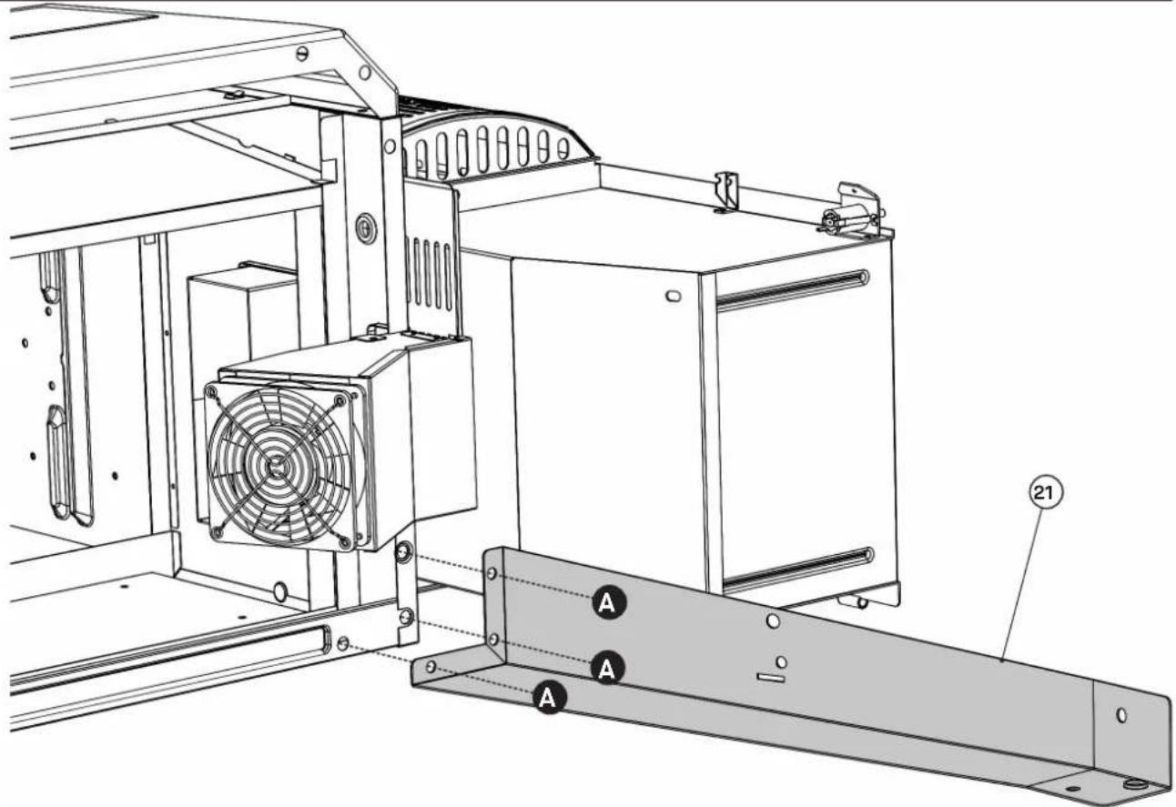 Technical diagram of an industrial machine with labeled components and numbered parts