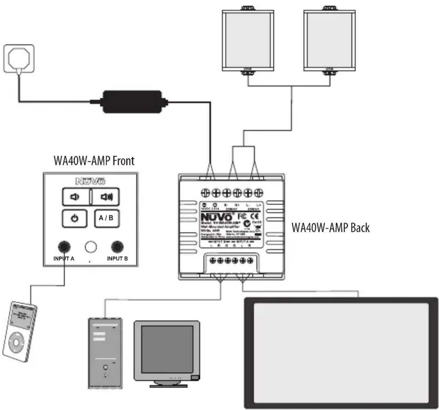 NUVO NV-WA40W - NV-WA40W Wiring Diagram - 1