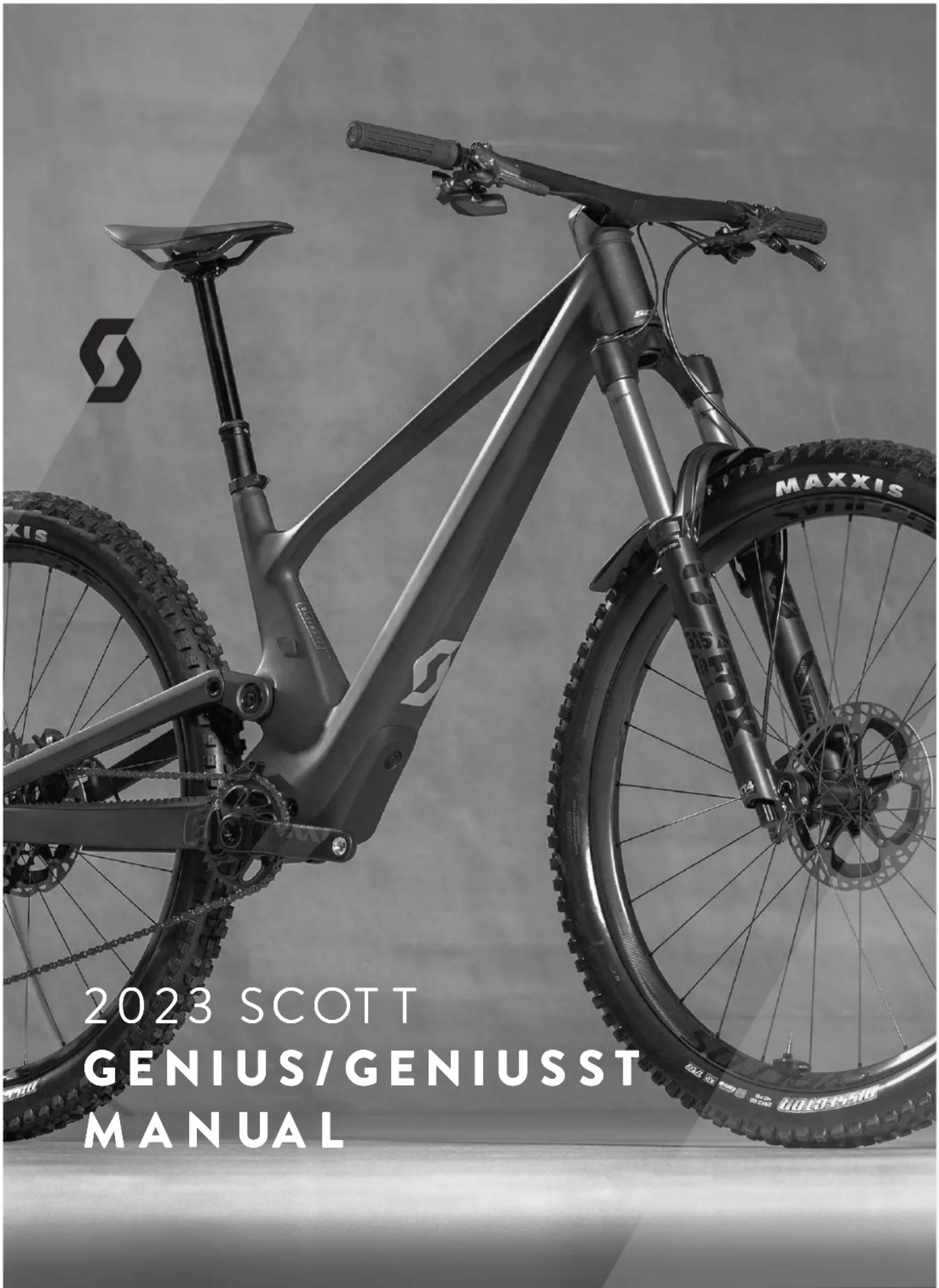2023 SCOTT GENIUS/GENIUSST MANUAL