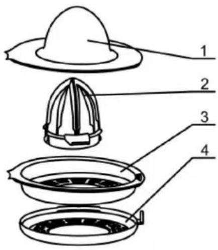 Diagram of a coffee maker with labeled parts including a dome, spool, and lid