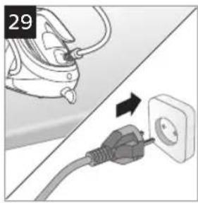 Illustration of an electric shock absorber connected to a power outlet plug (no text or symbols)