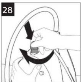 Illustration of a hand adjusting a circular object with arrows indicating motion (no text or symbols)