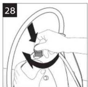Illustration of a hand holding a circular object with arrows indicating motion or force direction (no text or symbols)