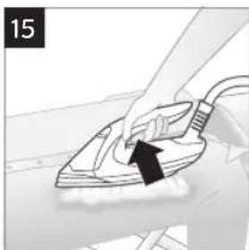 Illustration of a hand using a power tool to clean or install a component, with no visible text or symbols.