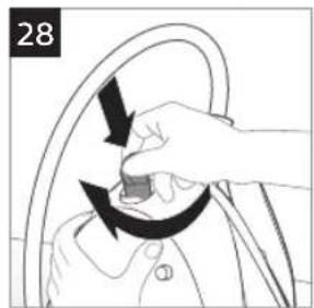 Illustration of a hand holding a curved object with arrows indicating motion (no text or symbols)