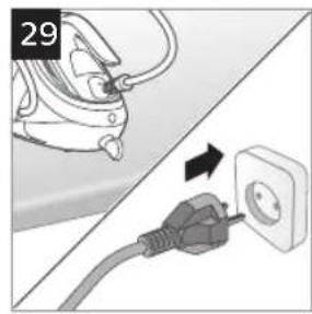 PHILIPS PerfectCare 9000 PSG9040 - Avertisment: din talpa fierului de călcat se scurge apă fierbinte, murdară. - 1