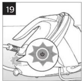 Illustration of a medical device with a circular button labeled 'Power' and a numbered label '19' (no text or symbols on the device itself)