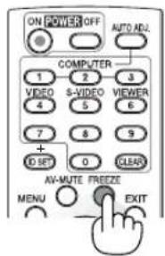 ON POWER OFF AUTO ADJ. COMPUTER 1 2 3 VIDEO S-VIDEO VIEWER 4 5 6 7 8 9 + ID SET 0 CLEAR AV-MUTE FREEZE MENU EXIT