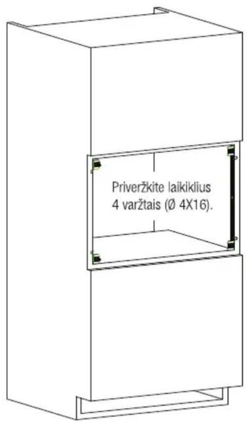 Priveržkite laikiklius 4 varžtais (∅ 4X16).