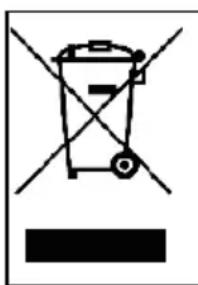 Diagram showing a trash bin crossed out by diagonal lines, with a blank rectangular area below.