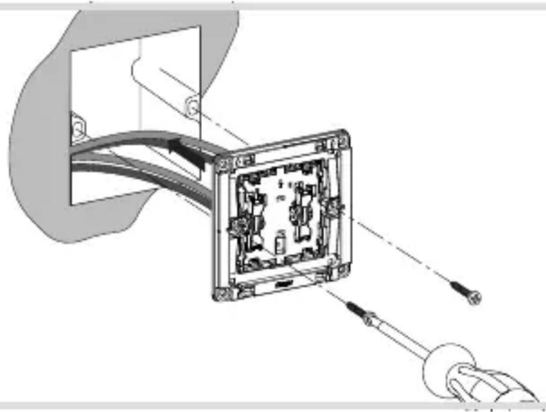 HAGER WGCXL132FEG - Installing the device into the wall box - 1