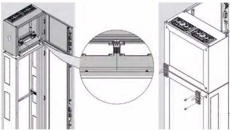 HAGER FR24V2 - Connection of 2 enclosures on top of each other - 1