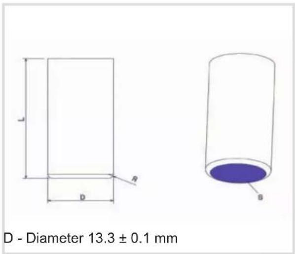 D - Diameter 13.3 ± 0.1 mm