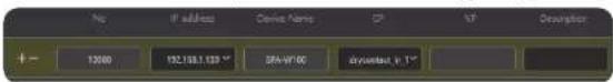 No IP address Device Name CP VP Description + - 12000 192.158.1.139 ° SPN-HP 00 drycontact, In 1°