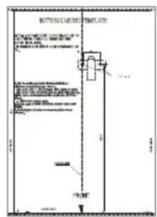 BOTTOM CABLES TEMPLATE with dimensions from 100mm to 5000mm in 50mm increments.