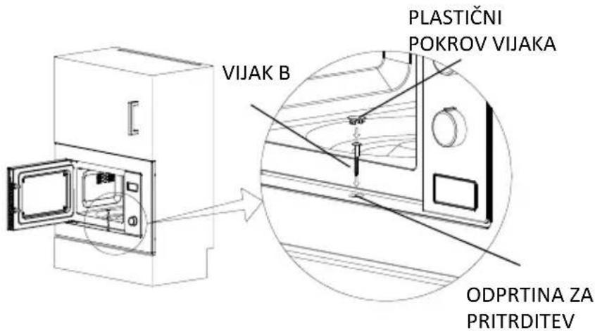 VIJAK B, PLASTIČNI POKROV VIJAKA, ODPRTINA ZA PRITRDITEV