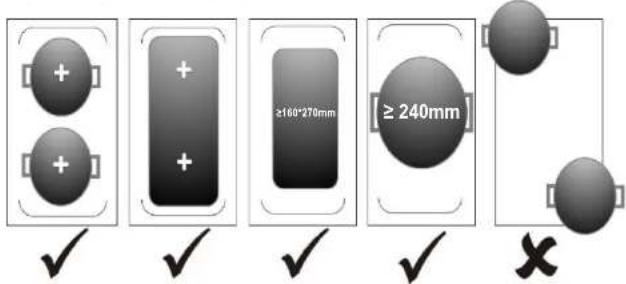 ≥160*270mm ≥ 240mm