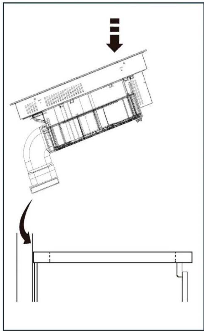 Architectural diagram showing a curved structural element being lifted by an arrow, with no visible text or symbols.