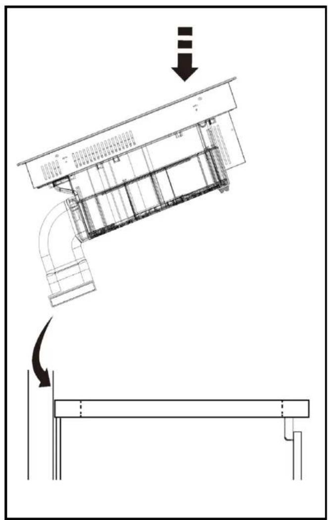Technical diagram showing a structural assembly with an arrow indicating force or displacement, labeled in Chinese.