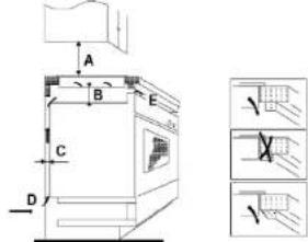 Technical diagram of a mechanical assembly with labeled components A, B, C, D and cross-sectional views showing internal features.