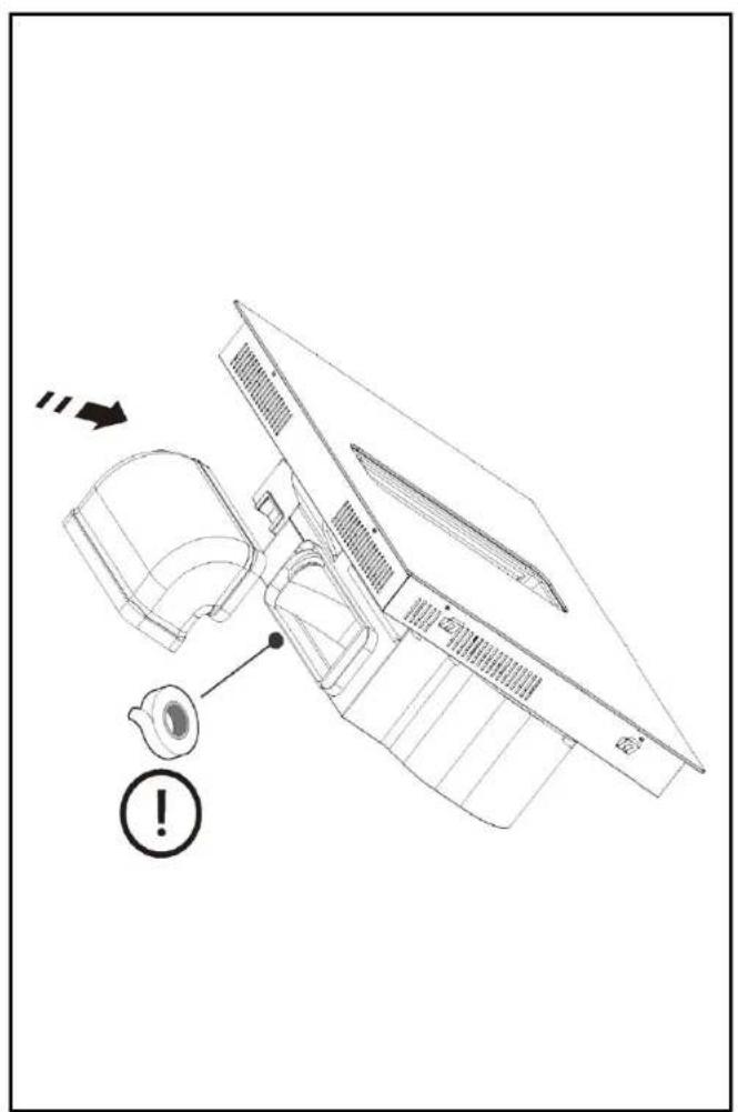 Technical diagram of a car air vent assembly with labeled components and warning symbol