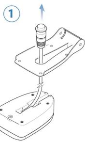Technical diagram showing a mechanical assembly with labeled component 1 and directional arrow