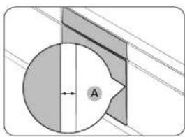 Pure geometric diagram showing a circle intersected by two diagonal lines, with a labeled point A inside (no text or symbols beyond label)