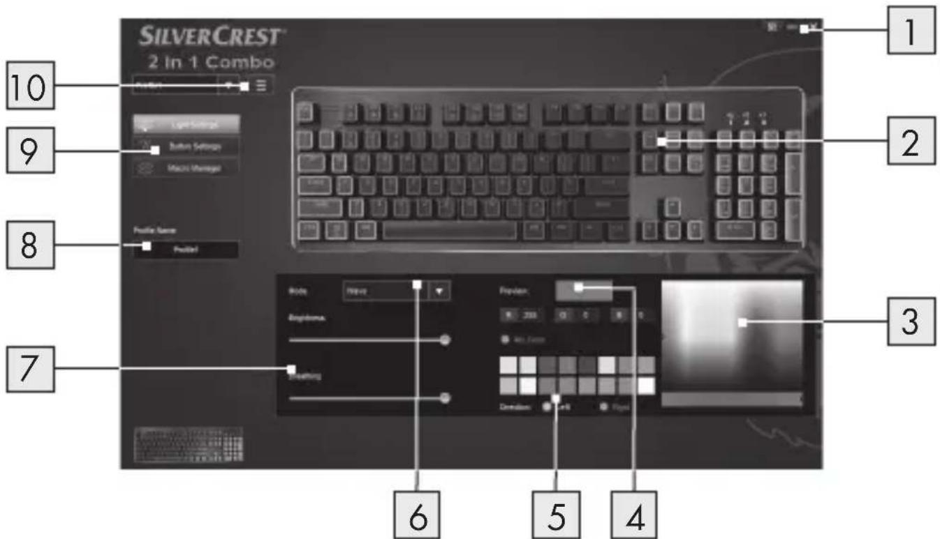 SILVERCREST® 2 In 1 Combo. Numbers 10, 9, 8, 7, 2, 2, 3, 6, 5, 4.