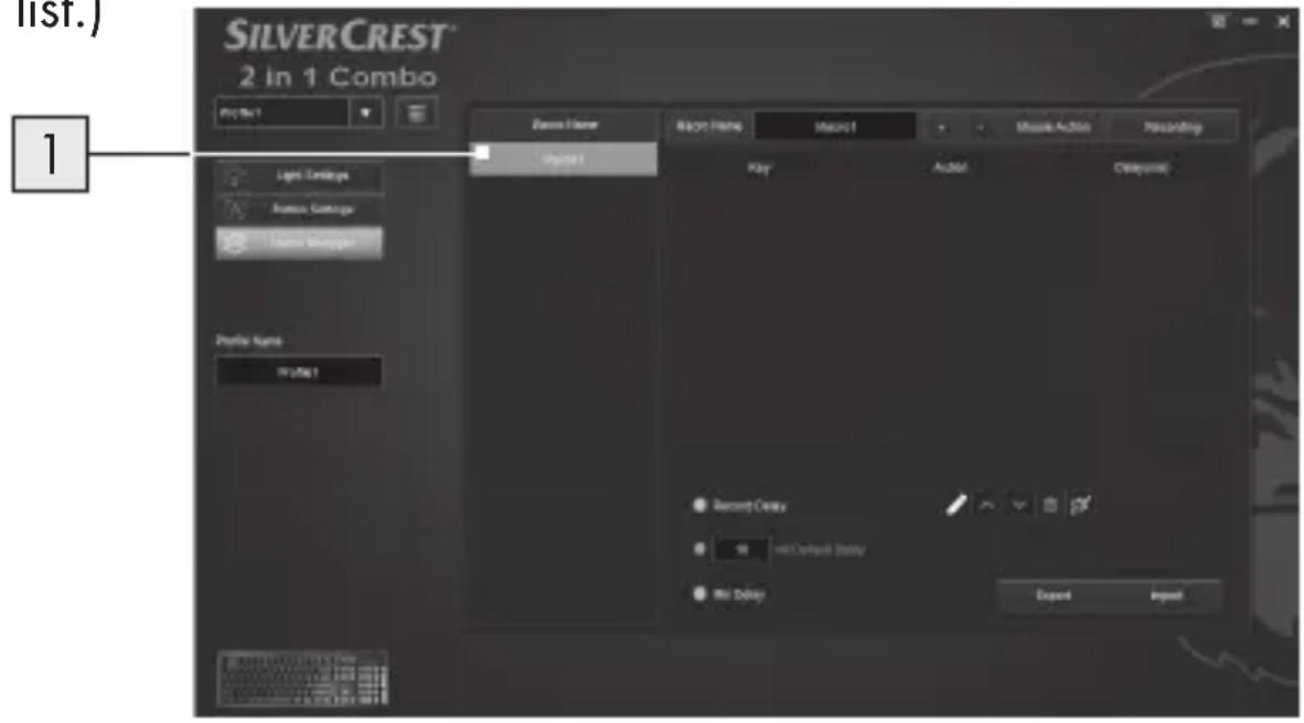 SILVERCREST® 2 in 1 Combo. File List 1, Name Name, Import, Balance Name, Import 1, Measure Action, Recording, Play, Action, Composite, Light Settings, Button Settings, Home Manager, Profile Name, HV561, Recent Delay, Add Correct Delay, Exit Delay, Export, Import.