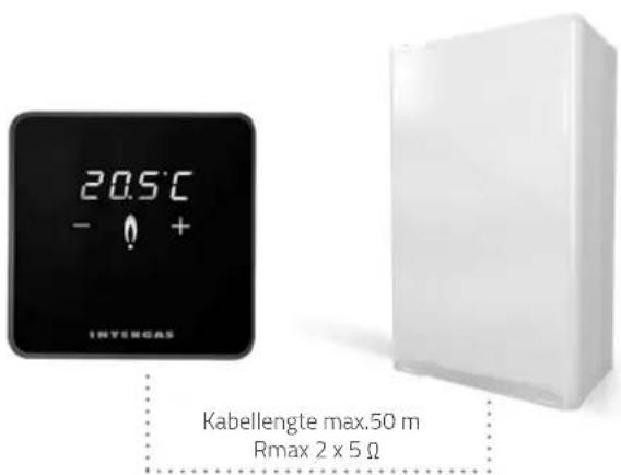 20.5°C - + INTERGAS Kabellengte max.50 m Rmax 2 x 5 Ω