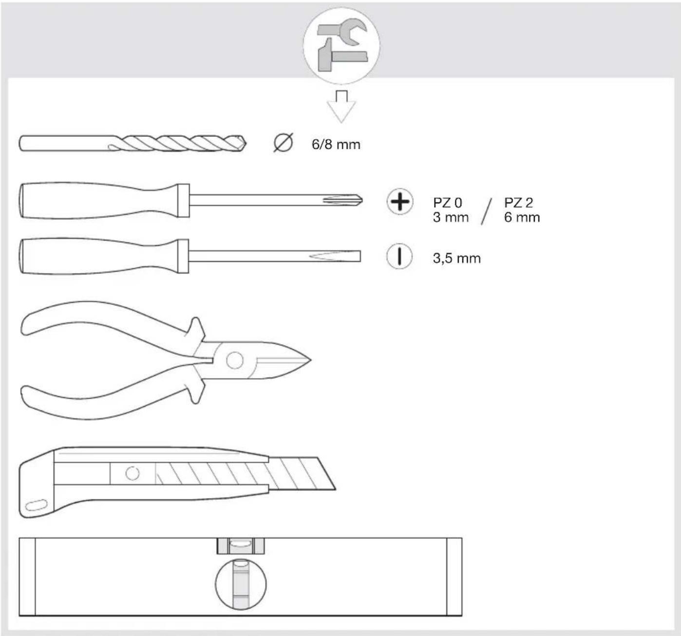 6/8 mm PZ 0 / PZ 2 3 mm / 6 mm 3,5 mm