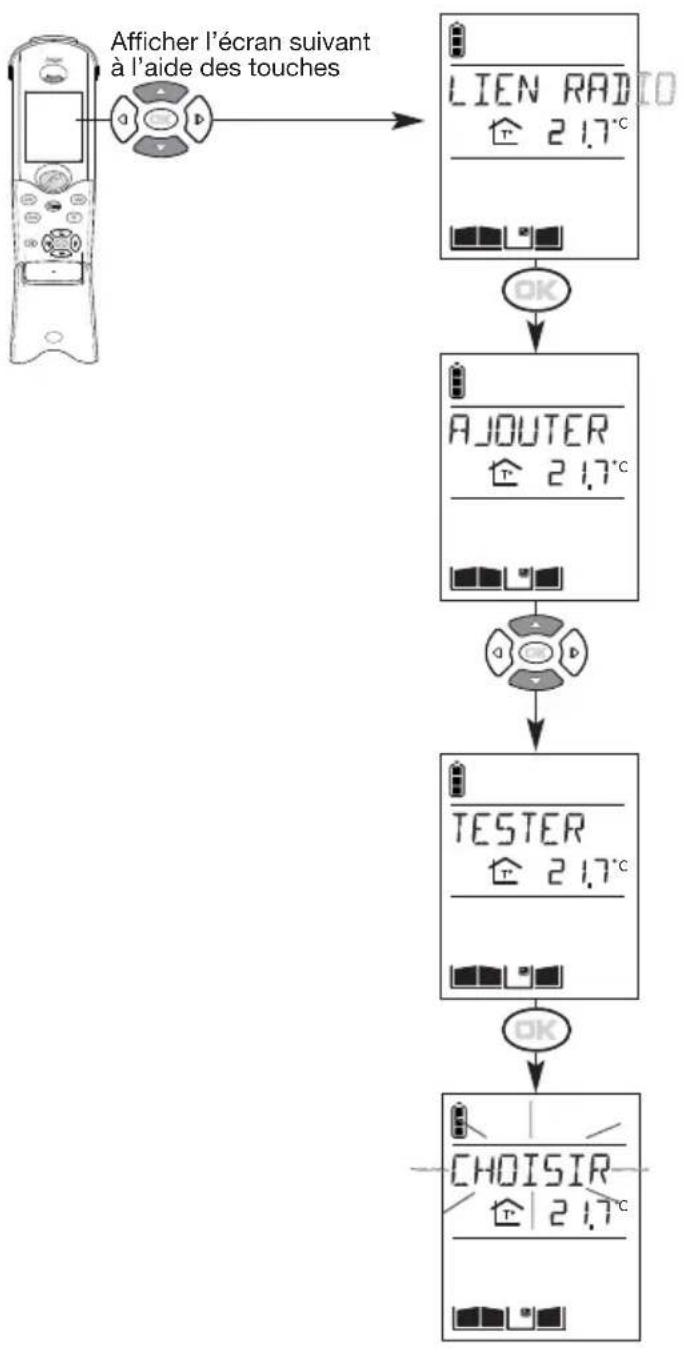 HAGER LCP01S - Passer le combiné en mode test de lien radio. - 1