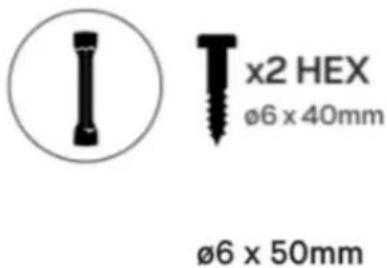 I x2 HEX ø6 x 40mm ø6 x 50mm